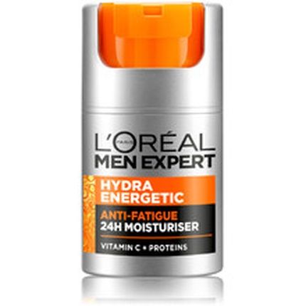 L'Oreal Paris Men Hydra Energetic Daily Moisturizer Pump 50 Ml Moisturizer Against Signs Of Fatigue For Men