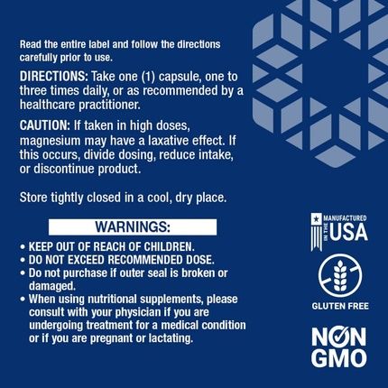 Magnesium Caps 500Mg 100 Vegetarian Capsules - Image 3
