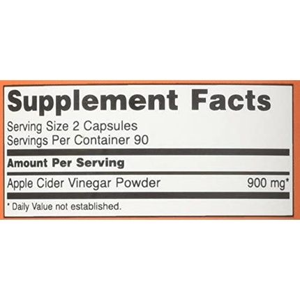 Now Foods - Apple Cider Vinegar 450 Mg 180 Caps - Image 3