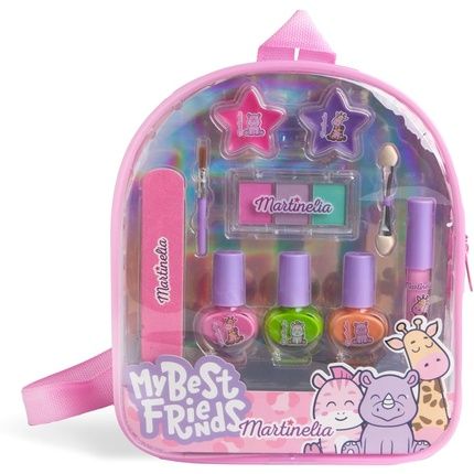 Aquarius Martinelia Best Friends Backpack Girls Cosmetic Set With Kids Nail Polish Lip Gloss And Powder Perfect Kids Cosmetic Bag