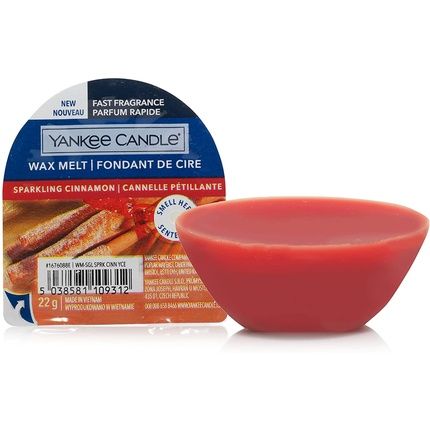 Yankee Candle Scented Wax Melts | Sparkling Cinnamon | Up To 8 Hours Of Fragrance