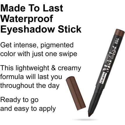 Pupa Milano Made To Last Waterproof Eyeshadow 006 Bronze Brown For Women 0.049Oz