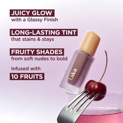 Laka Fruity Glam Tint 45G Glowing Lip Stain With Wide Color - Image 3