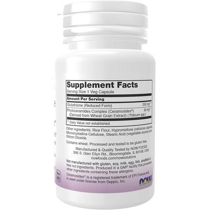 Now Foods Skin Brightener With Ceramosides 30 Vcaps