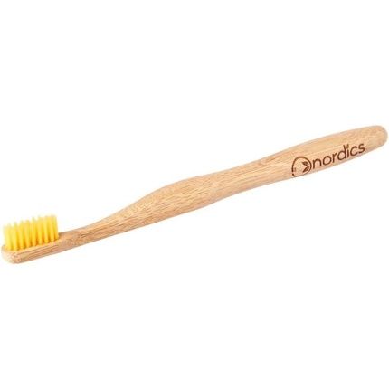 Nordics Bamboo Toothbrush Vegan Certified Soft Medium Bristle Yellow
