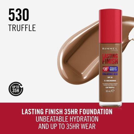 Rimmel Lasting Finish 35Hr Foundation 530 Truffle Full Coverage Hydrating