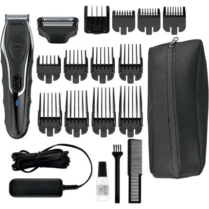 Wahl Aqua Groom Waterproof Electric Hair Trimmer And Shaver For Men Multigroom Cordless Li-Ion Battery Silver/Black