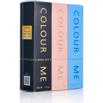 Colour Me Sky Blue/Gold Femme/Pearl Fragrance For Women 3 X 50Ml
