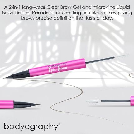 Bodyography Epic Brow 2-In-1 Clear Brow Gel And Liquid Definer Pen Long-Wear - Image 3