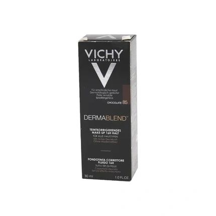 Vichy Dermablend Fluid Foundation Corrector 85 Chocolate 30 Milliliters