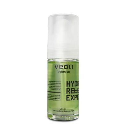 Veoli Botanica Hydra Relief Expert Moisturizing And Calming Multi-Molecular Face Serum With 15% Hyaluronic Acid Complex, 3% Centella Asiatica Extract, And 2% Prebiotics 30Ml