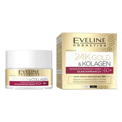 Eveline Cosmetics 24K Gold & Collagen Concentrated Strong Repair Cream For Day And Night 60+ 50Ml