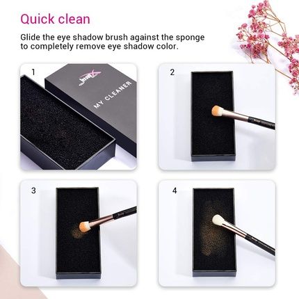 Jessup Makeup Brush Cleaner Dry Sponge Quick Removal - Image 3