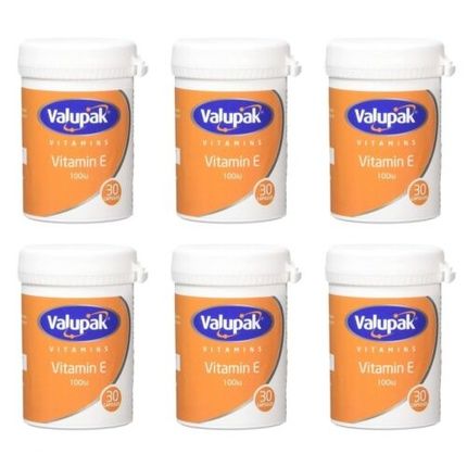 Valupak Vitamin E 100Iu Capsules 30 Pack - Pack Of 6