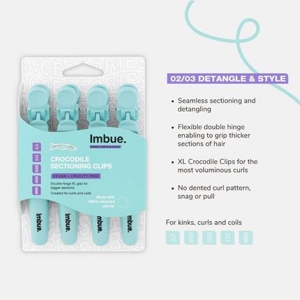 Imbue Crocodile Sectioning Clips Detangling Hair Clips For Styling Green - Image 3