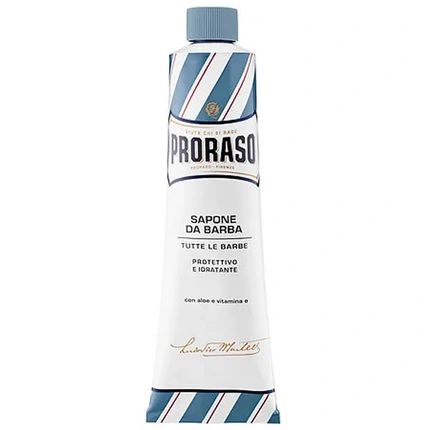 Proraso Blue Shaving Soap In A Tube 150Ml Protective Shaving Cream With Aloe Vera
