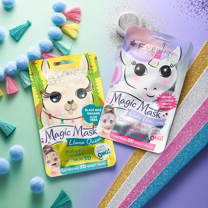 Eveline Cosmetics Magic Mask Cleaning Cloth Mask 3D Cute Unicorn - Image 3