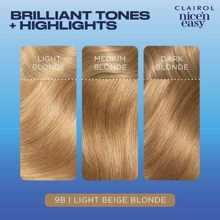 Clairol Nice'N Easy Creme Natural Looking Oil Infused Permanent Hair Dye 9B Light Beige Blonde 1 Count - Image 3
