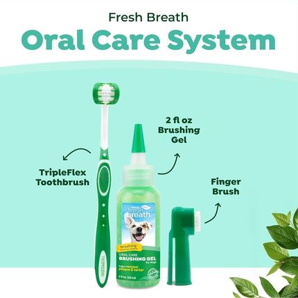 Tropiclean Fresh Breath Dog Teeth Cleaning Oral Care Kit - Breath Freshener - Image 3