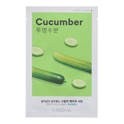 Missha Airy Fit Cucumber Sheet Mask Moisturizing Face Mask With Cucumber Extract 19G