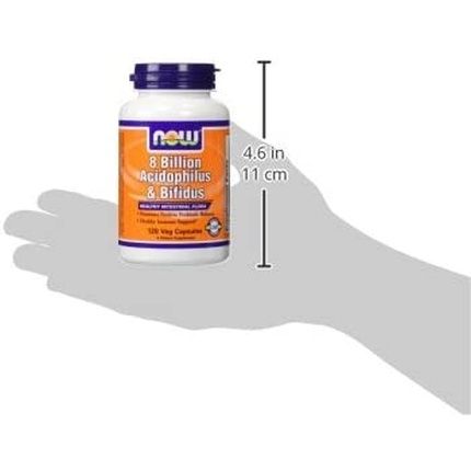 Now Foods 8 Billion Acidophilus & Bifidus Vegetarian Capsules 120 Count