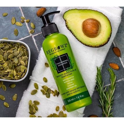 Regrowz Thickening Shampoo With Saw Palmetto, Biotin, Rosemary Oil, Coconut, Almond And Holy Basil Enriched With Natural Dht Blockers 225Ml - Image 3