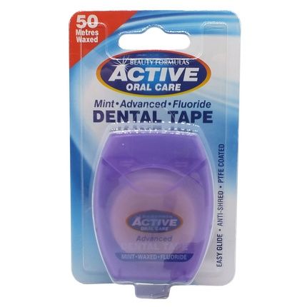 Active Oral Care Dental Tape Mint Waxed With Fluoride 50 Meters