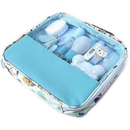 Moonvvin Baby Care Kit 13Pcs Health Care Accessories For Home And Travel With Carrying Bag Blue