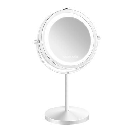 Gillian Jones Table Mirror With Led Light X10 Magnification - White - 17.5 Cm Diameter, 32 Cm Height