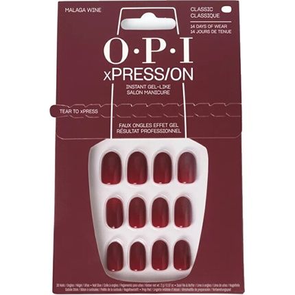 Opi Xpresson Press On Nails Malaga Wine 30 Units