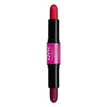 Nyx Professional Makeup Wonder Stick Blush With Hydrating Hyaluronic Acid Dual-Ended Cream Stick Bright Amber And Fuchsia