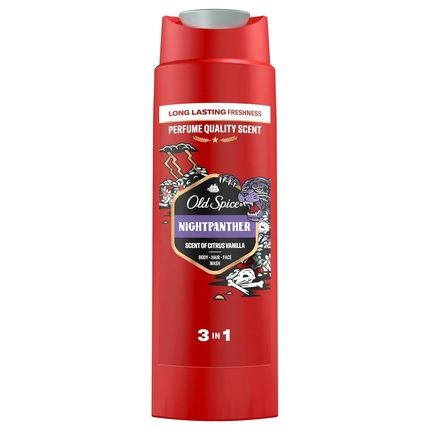 Old Spice Nightpanther Men'S Shower Gel & Shampoo 250Ml 3-In-1 Hair And Face
