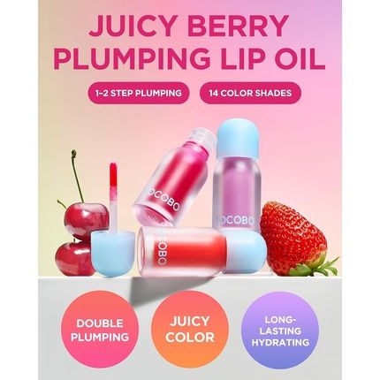 Tocobo Juicy Berry Plumping Lip Oil 17 Berry Milk Korean Vegan Hydrating Lip