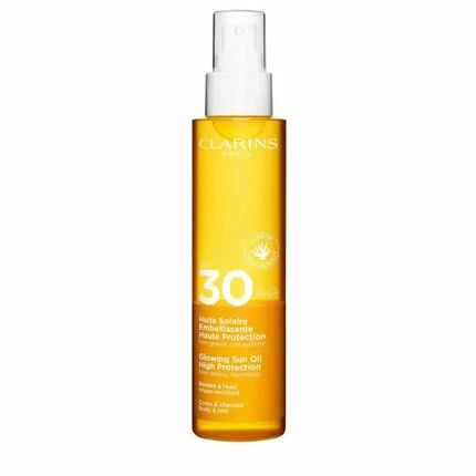 Clarins Glowing Sun Oil High Protection Body And Hair Spf 30 150 Ml - Image 3