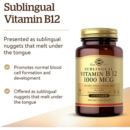 Solgar Vitamin B12 1000Mcg Sublingual Chewable Nuggets - Reduces Fatigue And Supports Energy Release - Vegan - Image 3