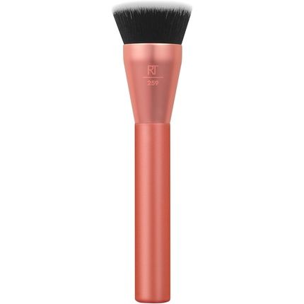 Real Techniques Glow Round Base Makeup Brush For Liquid And Cream Makeup Flat Top Foundation Brush Buffing Blending Coverage Dense Synthetic Bristles Vegan Cruelty Free 1 Count