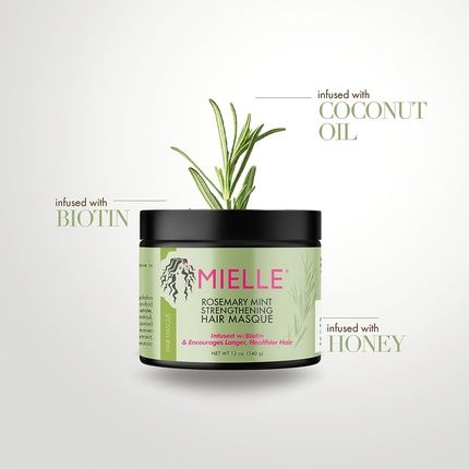 Mielle Organics Rosemary Mint Strengthening Hair Masque Infused With Biotin 12 Ounces - Image 3