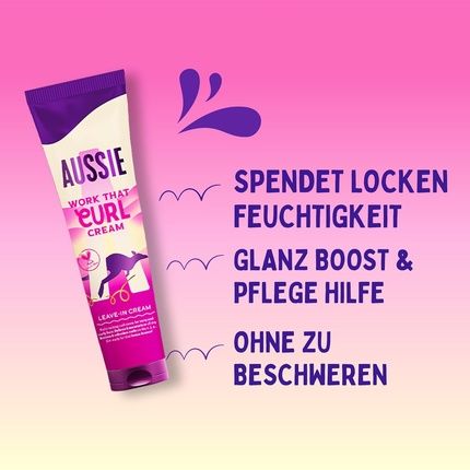 Aussie Work That Curl Cream 160Ml Leave-In Cream For Definition