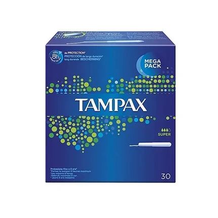 Tampax Blue Box Super Absorbent Tampons 30 Pieces