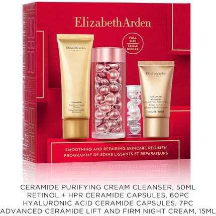 Elizabeth Arden Smooth, Repair & Firm Retinol + Hpr Ceramide Capsules 4-Piece Gift Set - Anti-Aging Skincare For Smoothing Fine Lines & Wrinkles