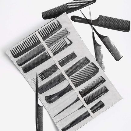 T4B Lussoni Pin Tail Comb Anti-Static And Shatterproof Carbon Handle Comb With Fine Tines And Separating Tooth 306 - Image 3