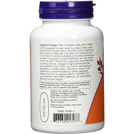 Now Foods Cla 800Mg Conjugated Linoleic Acid From Safflower Oil Non-Gmo 90 Capsules