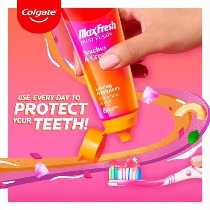 Colgate Max Fresh Fruit Fusion Peaches & Cream Flavoured Toothpaste 75Ml