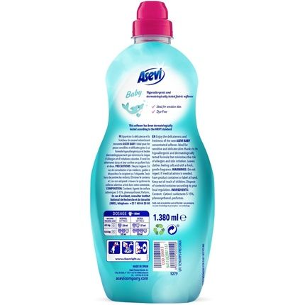 Asevi Fabric Softener Laundry Conditioner Liquid Fabric Softener 1380Ml 60 Washes Baby Fresh