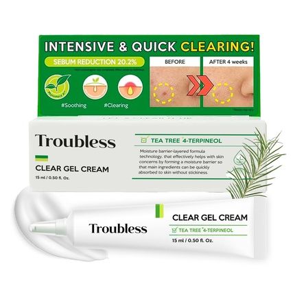 Troubless Clear Gel Cream Acne Treatment For Face 0.5Fl Oz 15Ml