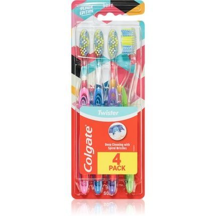 Colgate Twister Design Edition Toothbrush 4 Pcs