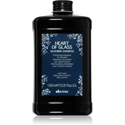 Davines Heart Of Glass Silkening Shampoo - 1000 Ml, For Blonde Hair