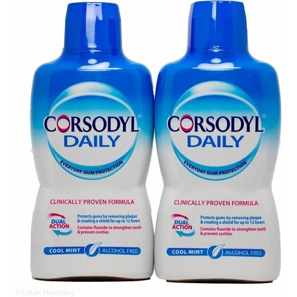 Corsodyl Mouthwash 500Ml Daily Cool Mint Alcohol Free