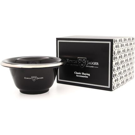 Edwin Jagger Rn116 Porcelain Shaving Bowl For Men For Shaving Soap Or Shaving Cream Black
