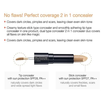 Thesaem Cover Perfection Ideal Concealer Duo #1.5 Natural Beige Full Coverage High Pigmented Concealer 1 Count - Image 3
